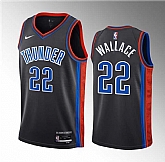 Men's Oklahoma City Thunder #22 Cason Wallace Black 2023 Draft City Edition Stitched Basketball Jersey,baseball caps,new era cap wholesale,wholesale hats